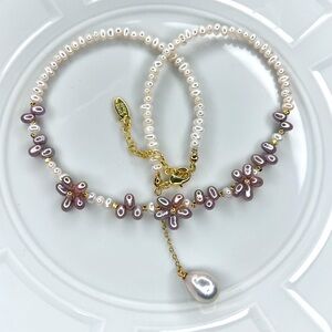 Cute 🥰 Handmade Freshwater Unicorn 🦄 Pearl Flower 🌺 Necklace Adjustable